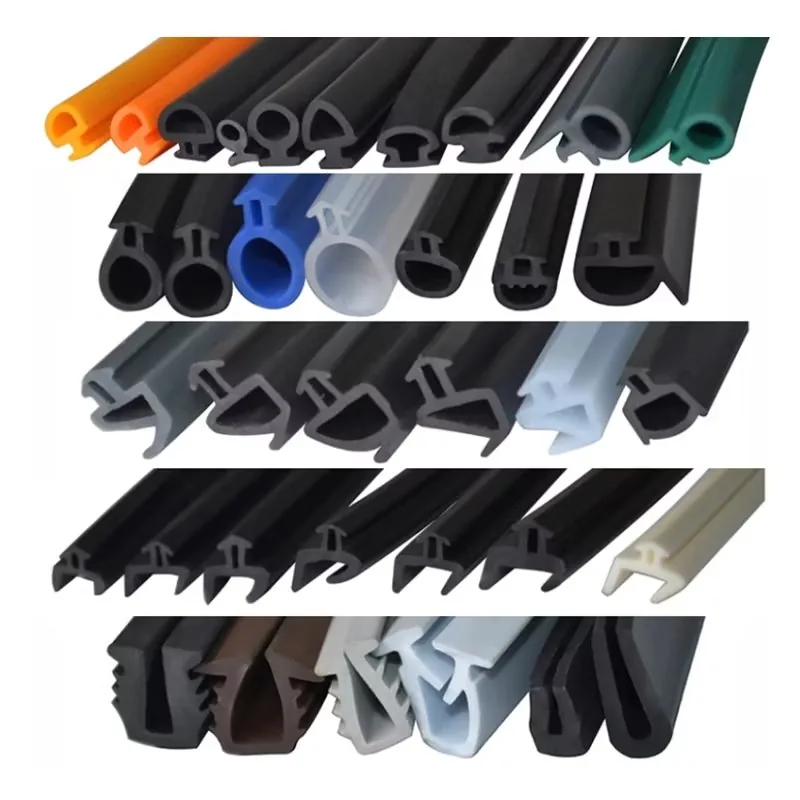 Range of rubber extrusion profiles showing variety of seal cross-sections available